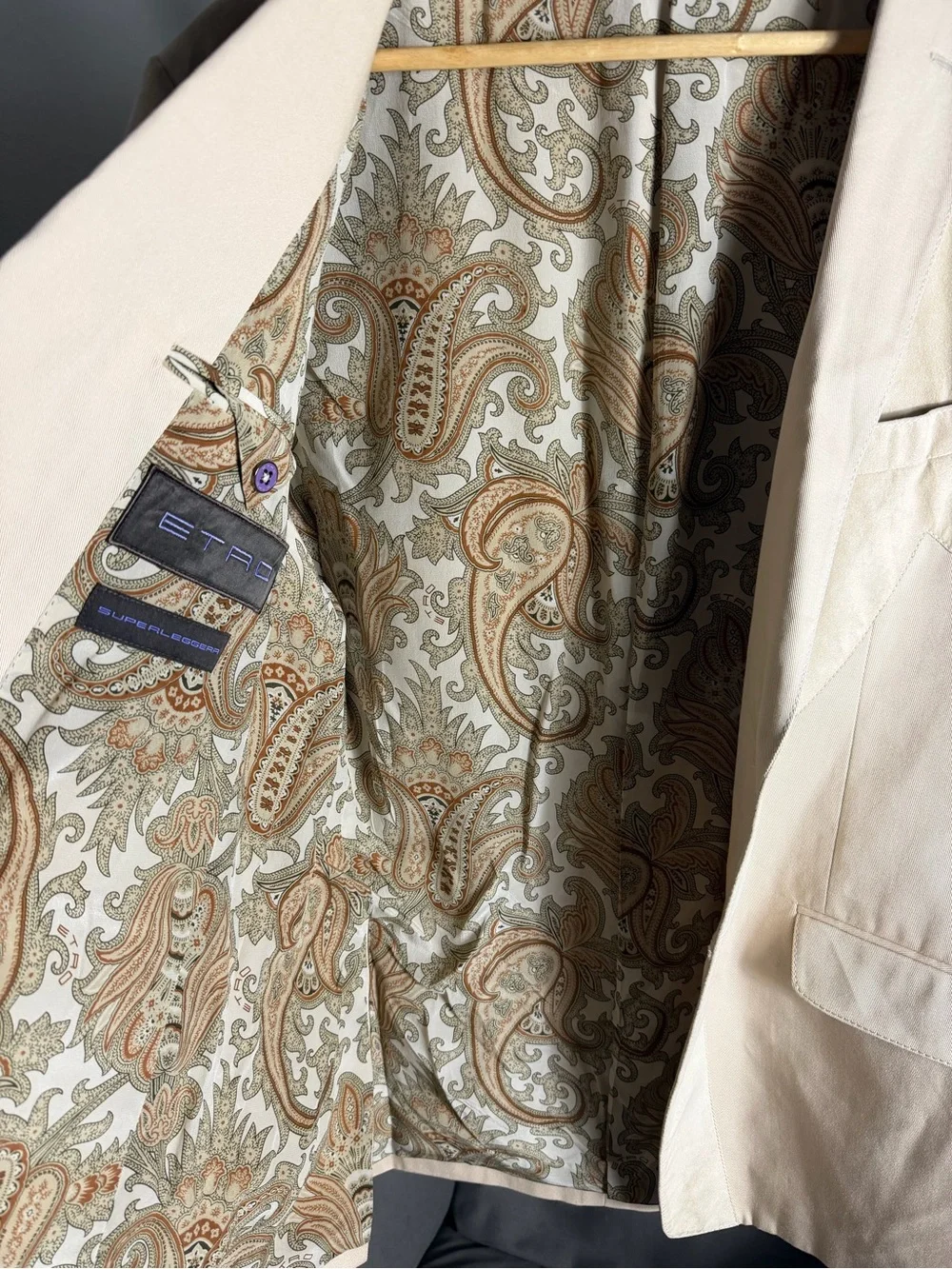 Etro Two-Tone Cream & Beige Sport Coat 54